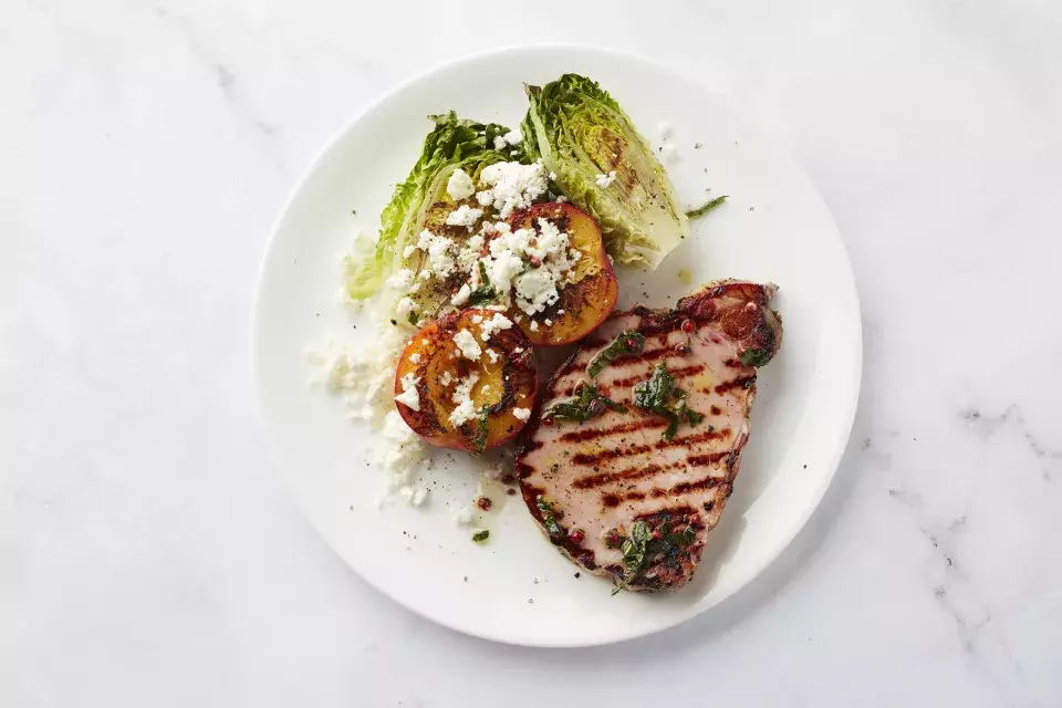 Gegrilde nectarines met Breydel côte à l'os